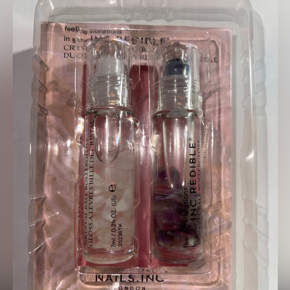 Amethyst and Rose Quartz ~ Crystal Ball Rollergloss Duo BNIB - Picture 3 of 4